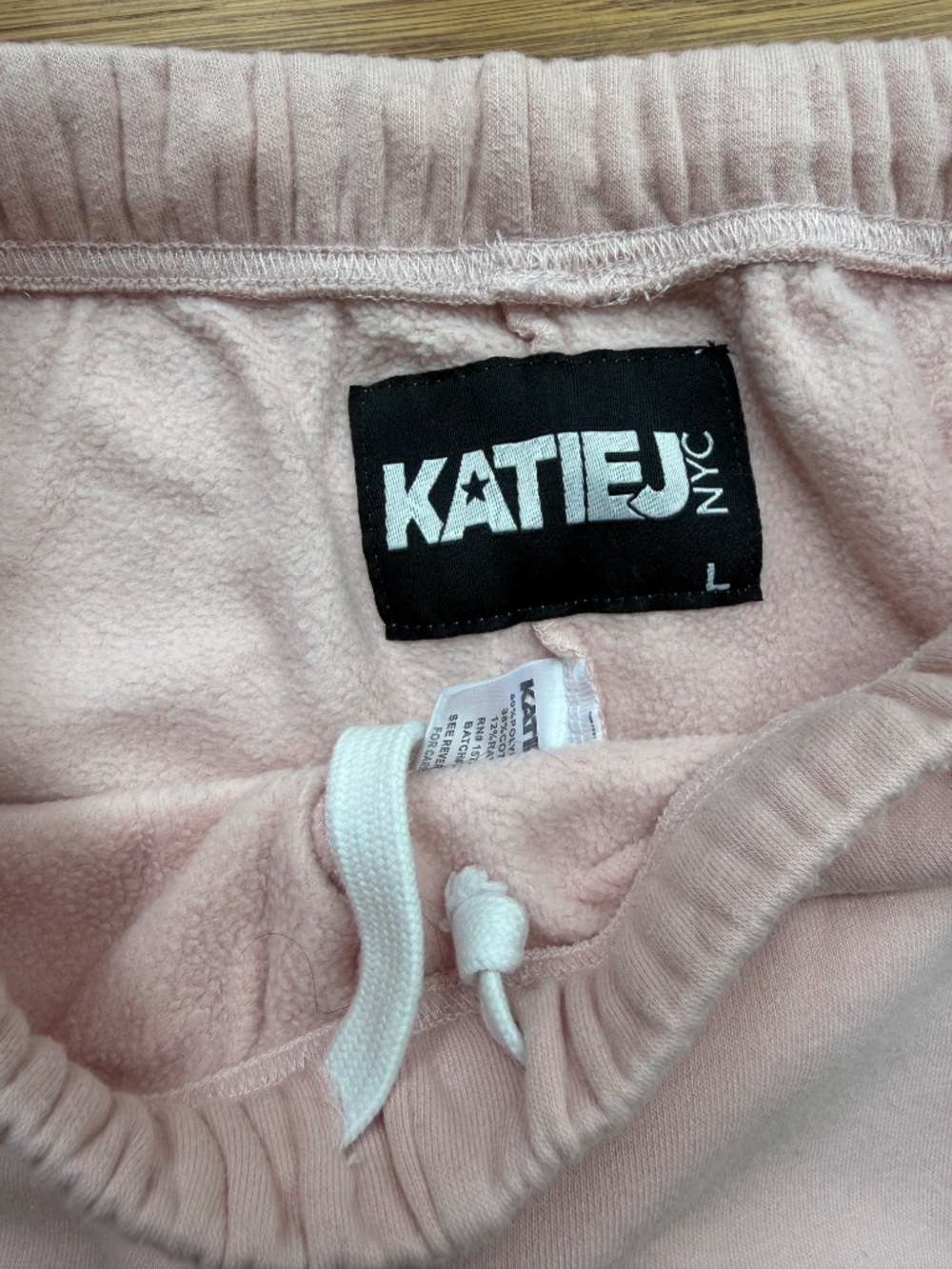 Katie J NYC Pink Sweatpants Size L Cozy Joggers Lounge Athleisure - Picture 2 of 9